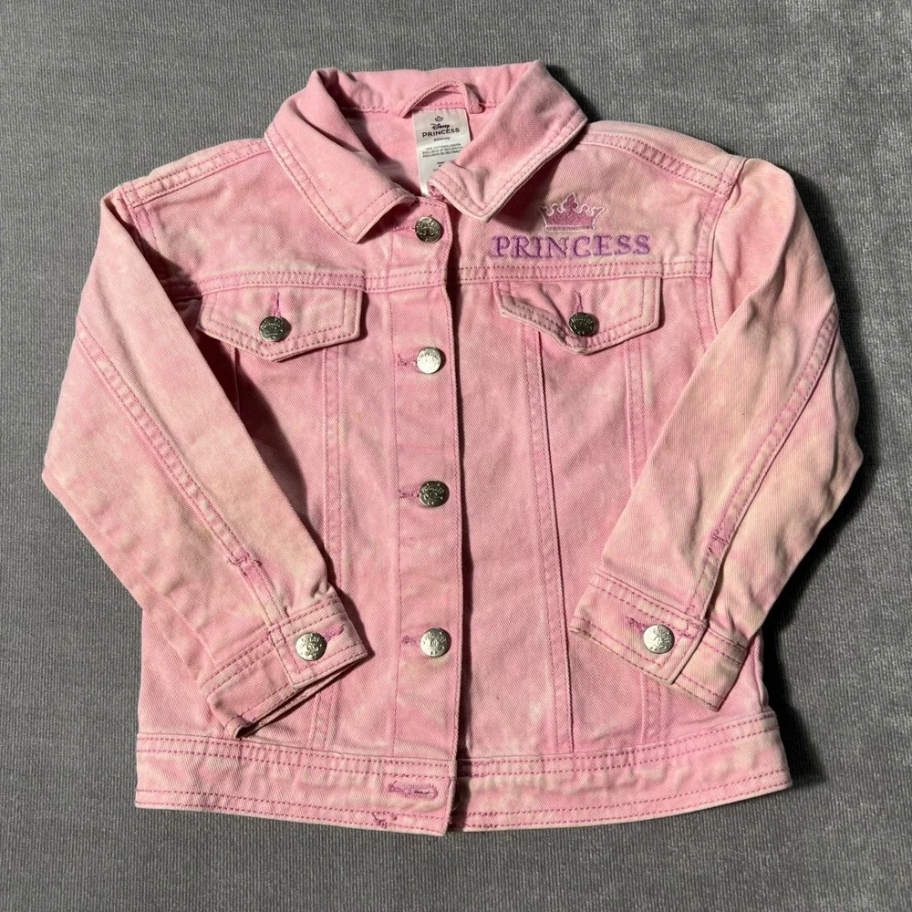 Disney Princess‎ Girls Pink Acid Wash Denim Jacket Size 5 SP2522092PR